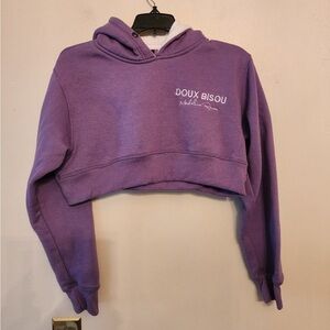 Doux bisou madeline Renee purple cropped hoodie size xs